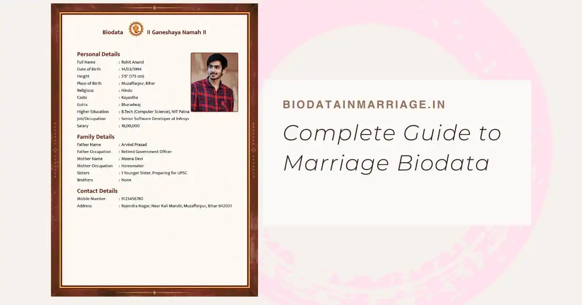 Complete Guide to Marriage Biodata