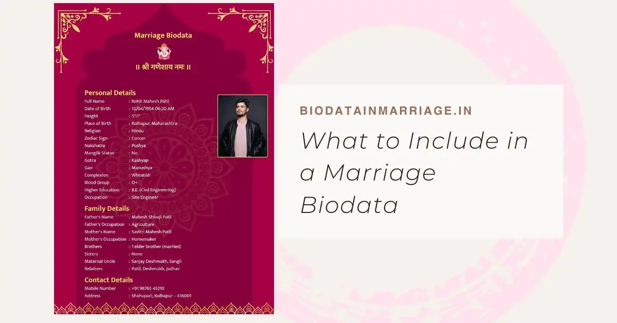 What to Include in a Marriage Biodata